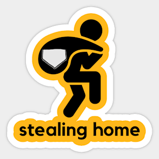 Stealing Home- a baseball design Sticker